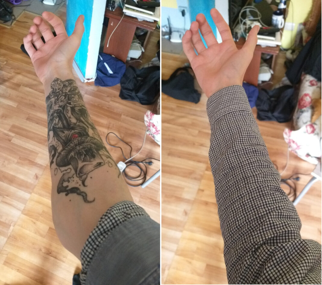 Подготовка к татуировке на руке
