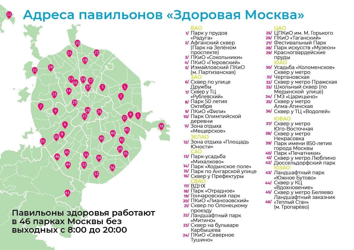 В Москве открыли 46 медицинских павильонов в рамках проекта "Здоровая Москва"
