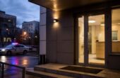 Жителя Челябинска будут судить за угрозы медработникам и их незаконное удержание Вход в частный медицинский центр и полицейский автомобиль. Иллюстрация к новости о деле в Челябинске.