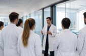 Врачи-ординаторы в Коммунарке будут проходить оценку по трём лигам Ординаторы в учебном пространстве клиники. Иллюстрация к материалу об оценке подготовки врачей.