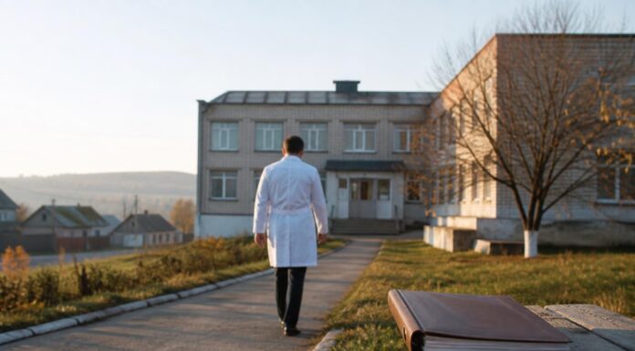 Верховный суд отменил взыскание 200 тысяч рублей с врача по программе «Земский доктор» Врач идёт к зданию районной больницы в сельской местности. Иллюстрация к новости о программе «Земский доктор» и судебном решении.