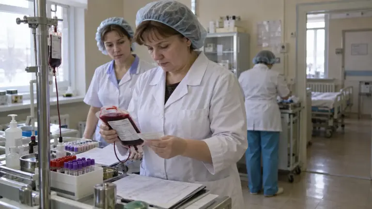 Врач изучает медицинские документы в кабинете клиники