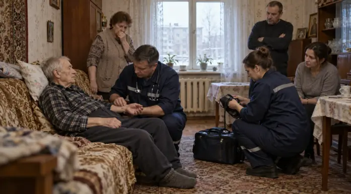 Медицинская помощь пожилому человеку дома - иллюстрация