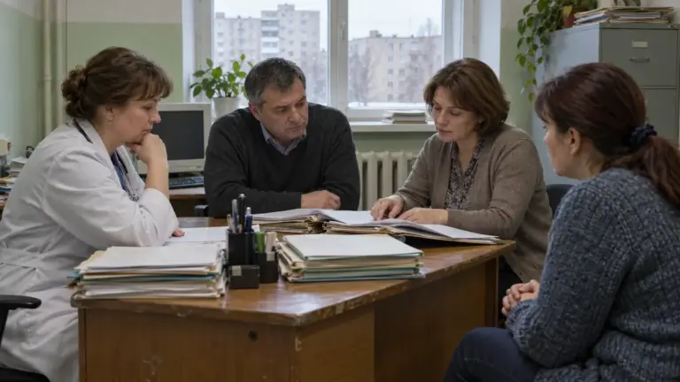 Медицинская карта и документы в кабинете клиники