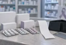 Онкологические препараты, чек и кошелёк на аптечном прилавке